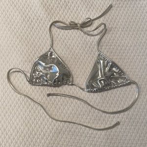 American Apparel silver bikini top